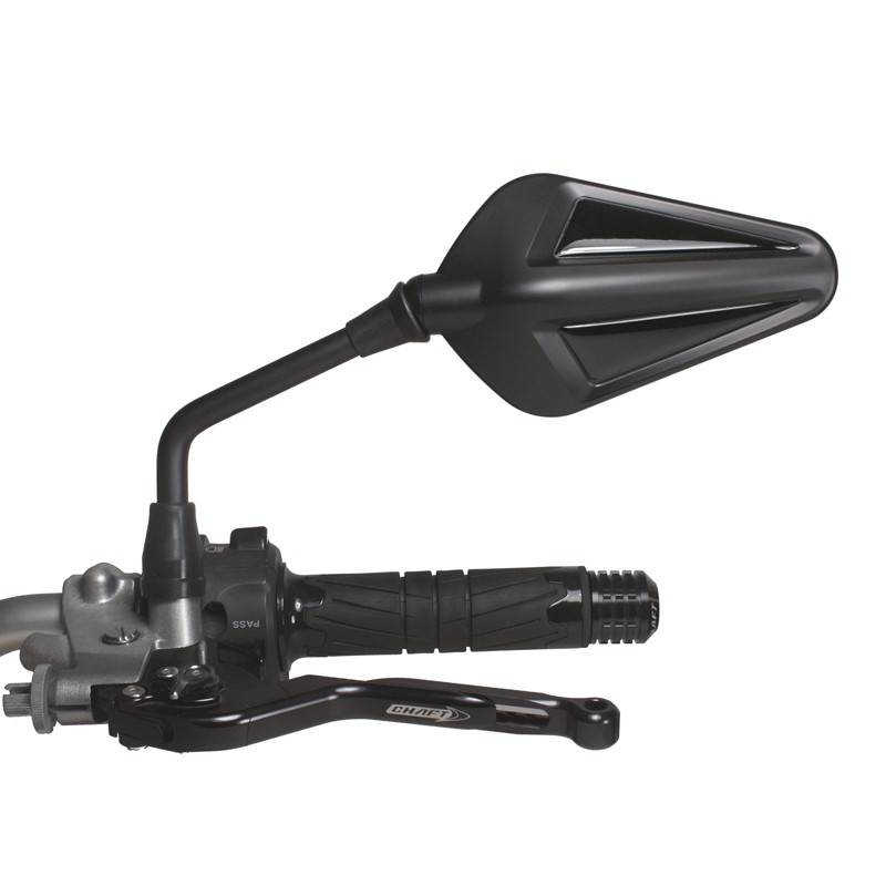 Coppia Specchietti omlogati moto universali attacco a manubrio 10mm mirrors Chaft Blondy nero black IN01