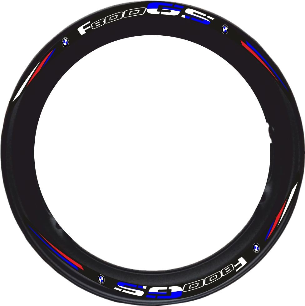 Adesivi cerchi Bmw F800 GS base nero striscie ruota black wheel stickers