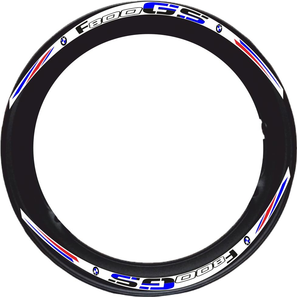 Adesivi cerchi Bmw F800 GS base bianco striscie ruota white wheel stickers