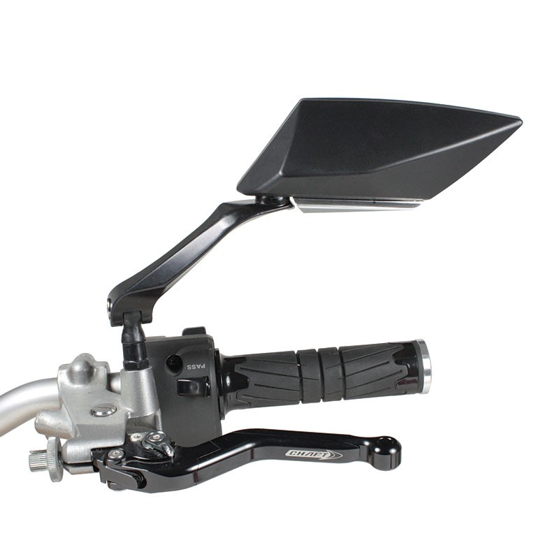 Coppia Specchietti moto universali attacco a manubrio Chaft Smash nero black IN1021 mirrors