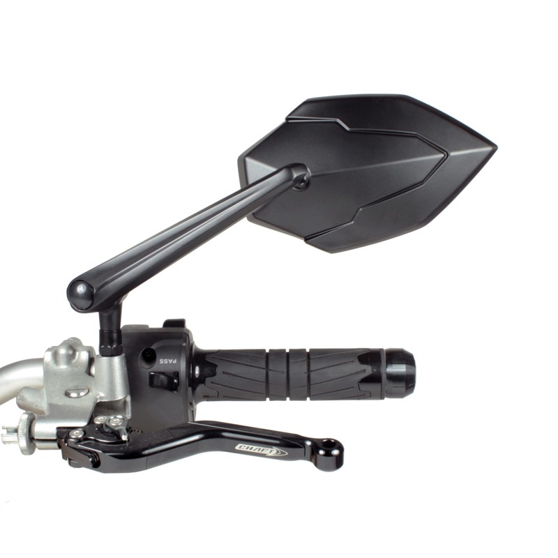 Coppia Specchietti moto universali omologati attacco a manubrio Chaft Skyline nero black IN1025 mirrors