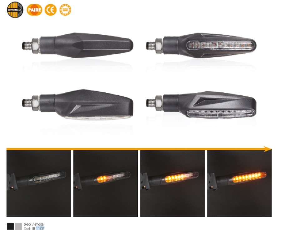 Coppia Frecce led indicatori di direzione sequenziali moto Chaft Stemer IN1105 indicators arrows