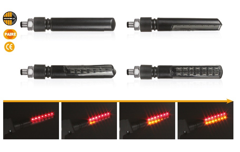Coppia Frecce led indicatori di direzione sequenziali moto Chaft Enigma IN1124 indicators arrows