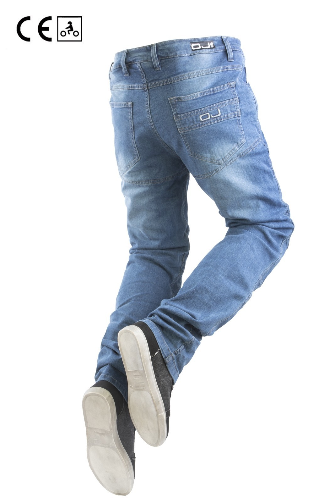 Jeans omologati moto con protezioni Oj Storm Man blu membrana impermeabile removibile