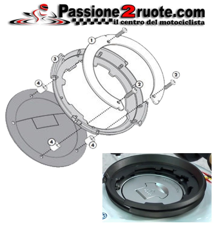 Flangia Givi BF17 Specifica per borsa serbatoio moto Tanklock e tanklocked tank bag