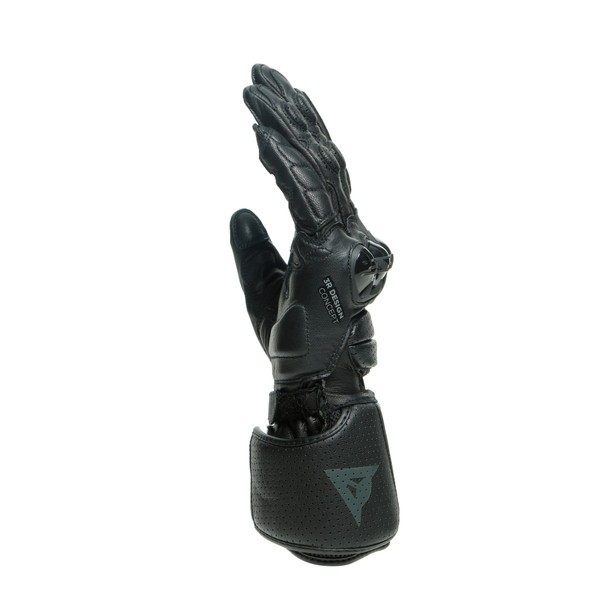 Guanti lunghi pelle moto racing pista corsa Dainese Impeto nero black gloves