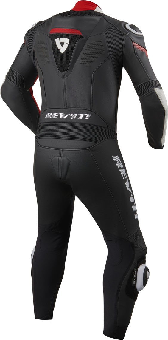 Tuta intera pelle racing pista corsa sport Revit Argon Nero bianco rosso black white red one piece leather suit