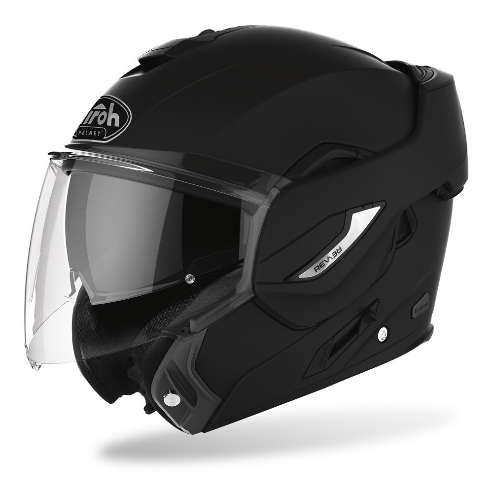 Casco modulare apribile reversibile moto Airoh Rev 19 nero opaco black matt flip-up helmet casque