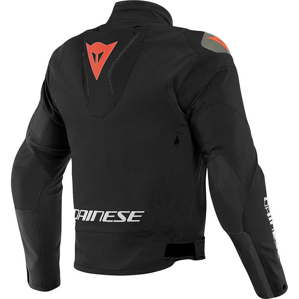 Giacca sportiva moto Dainese Indomita nero rosso black mat fluo red waterproof jacket