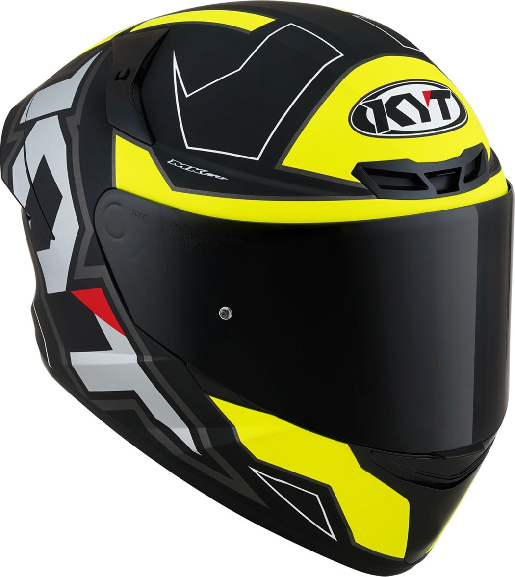 Casco integrale KYT TT Course Electron matt grey yellow helmet casque
