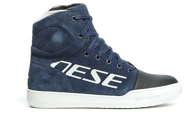 Scarpe moto impermeabili Dainese York D-Wp blu scuro bianco black iris white waterproof shoes