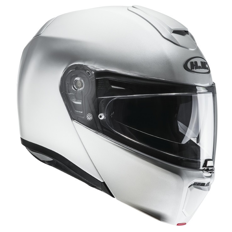 Casco modulare apribile fibra moto Hjc Rpha 90s bianco perla white pearl flip up fiber Helmet casque