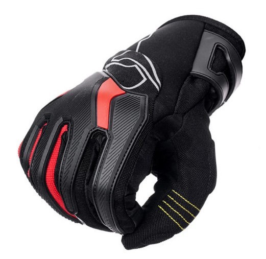 Guanti pelle moto Spyke Tech Short nero rosso Black red leather gloves