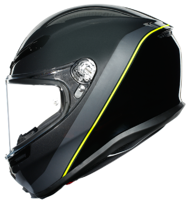 Casco integrale moto Agv K6 Minimal grigio nero giallo gunmetal black yellow fluo helmet casque