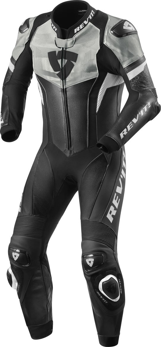 Tuta intera pelle racing pista corsa sport Revit Hyperspeed Nero bianco black white one piece leather suit