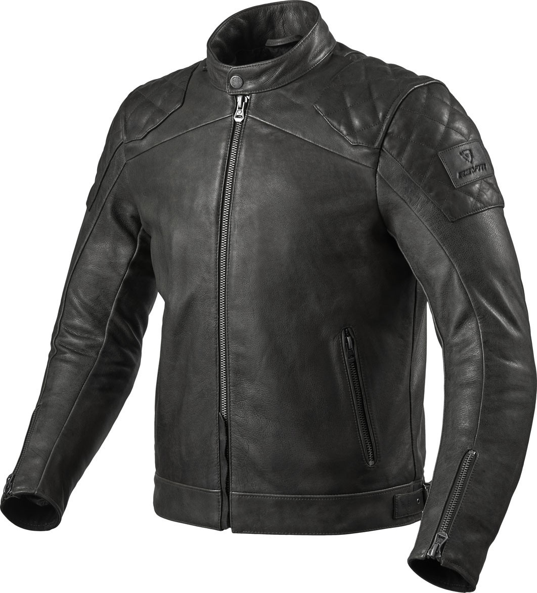 Giacca pelle moto Rev’it Cordite nero black leather jacket