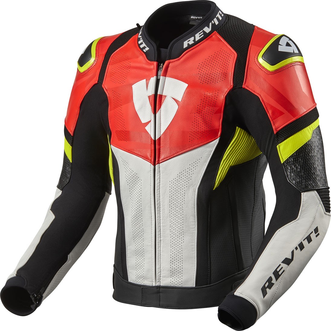 Giacca pelle Revit Hyperspeed Air black neon red leather jacket