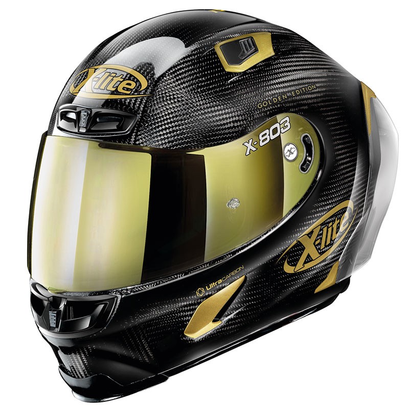 Casco integrale X-lite X-803 RS Ultra Carbon Hot Lap black gold 33 helmet casque