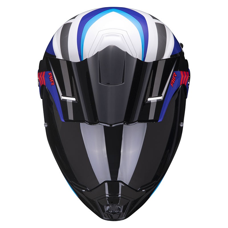 Casco modulare apribile enduro touring adventure moto Scorpion ADX-1 Lontano bianco rosso blu white red Helmet casque