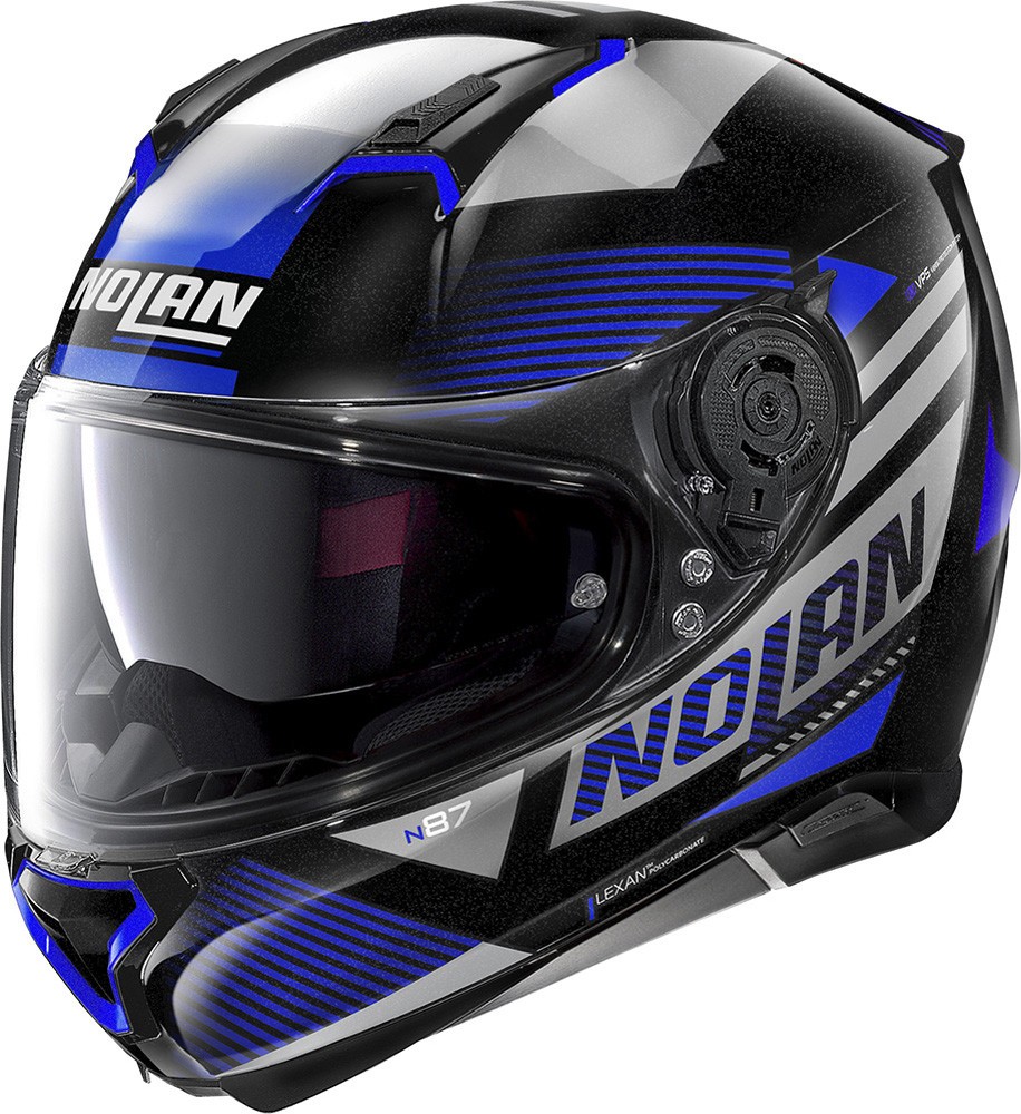 Casco integrale Nolan N87 Jolt black blu helmet casque