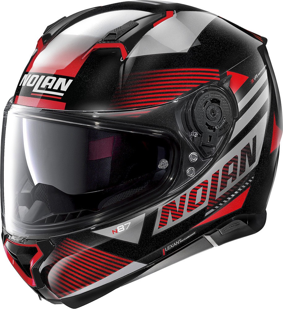 Casco integrale Nolan N87 Jolt black red helmet casque