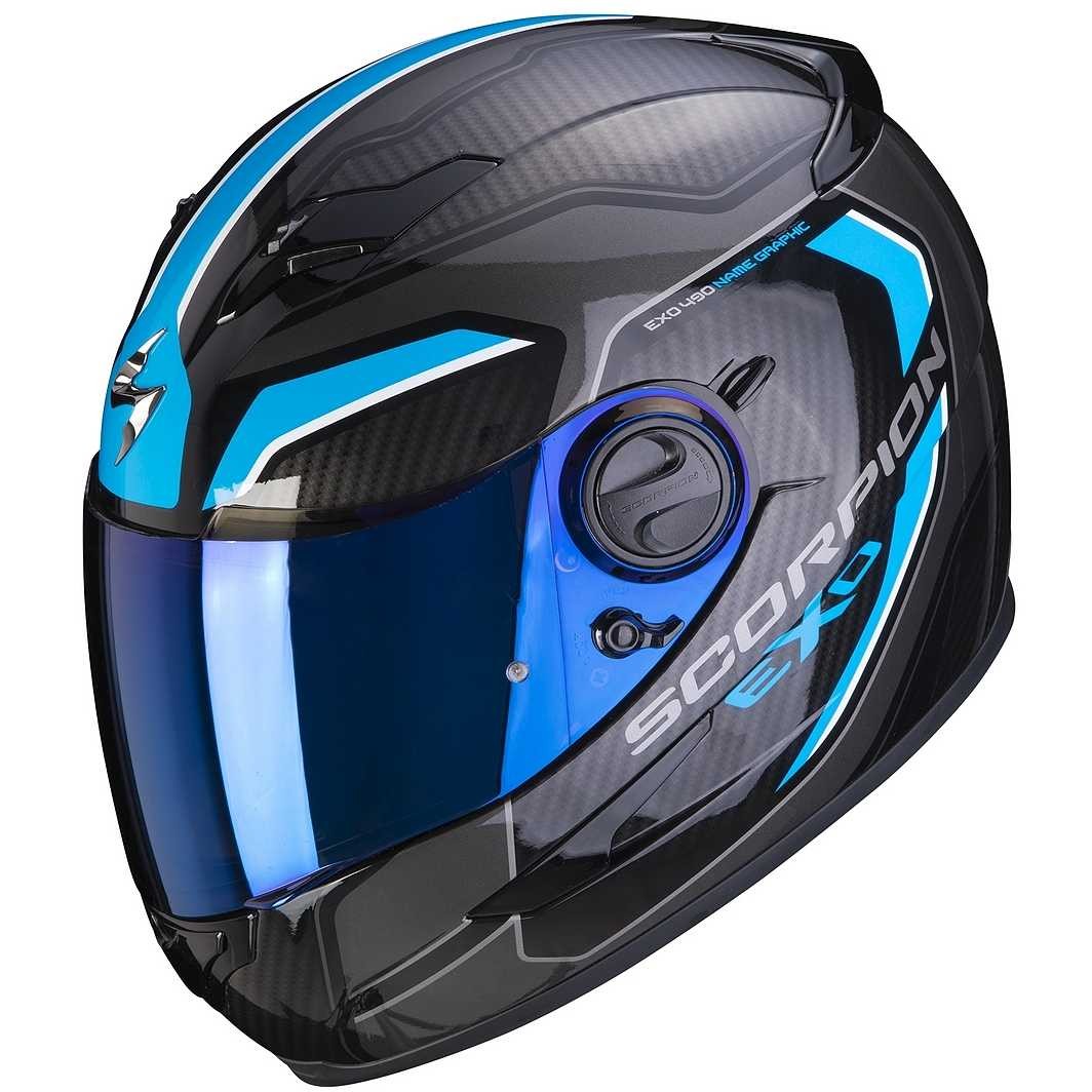 Casco integrale Scorpion Exo 490 Supernova blu fullface helmet casque
