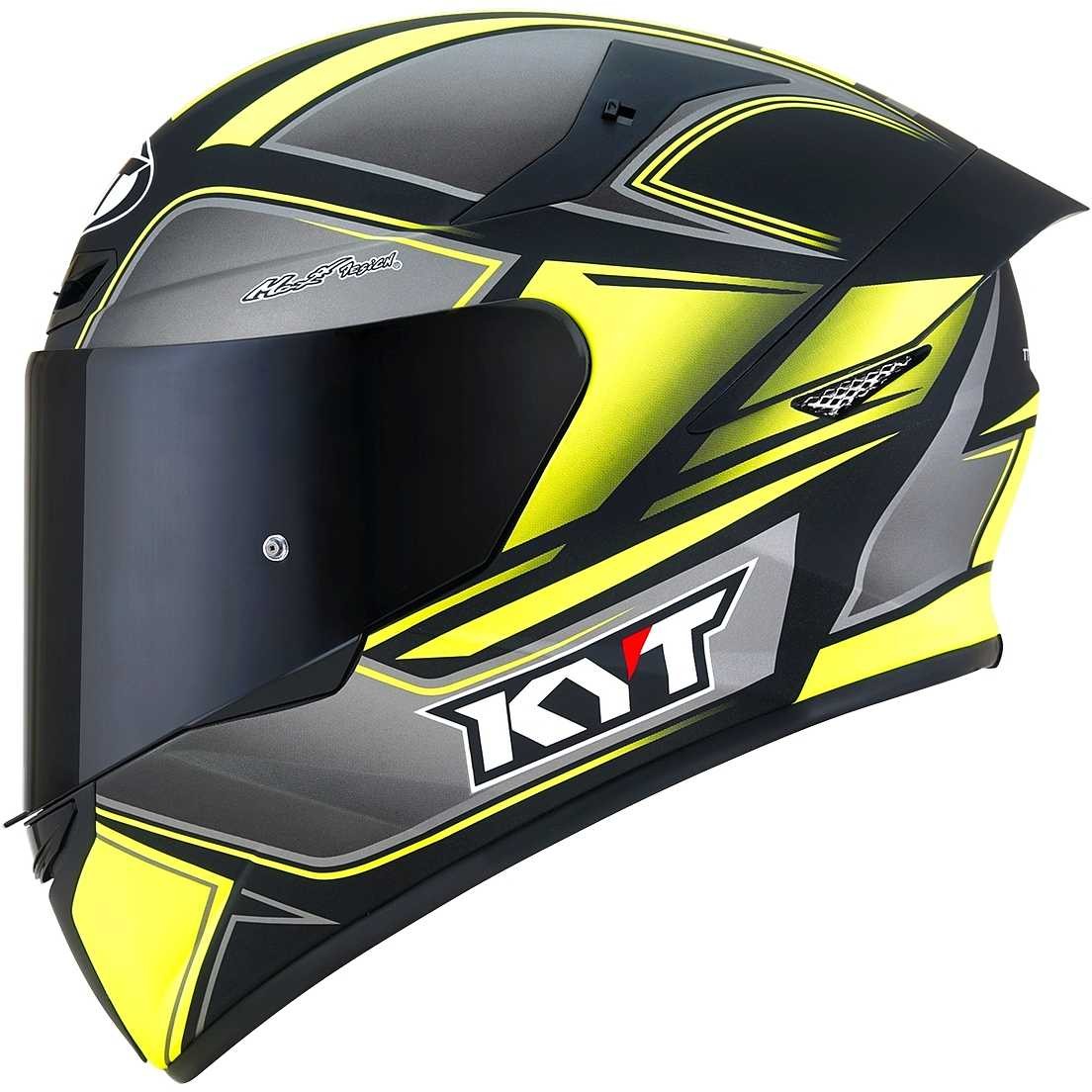 Casco integrale moto Kyt TT-Course Tourist nero opaco giallo matt yellow fluo helmet casque
