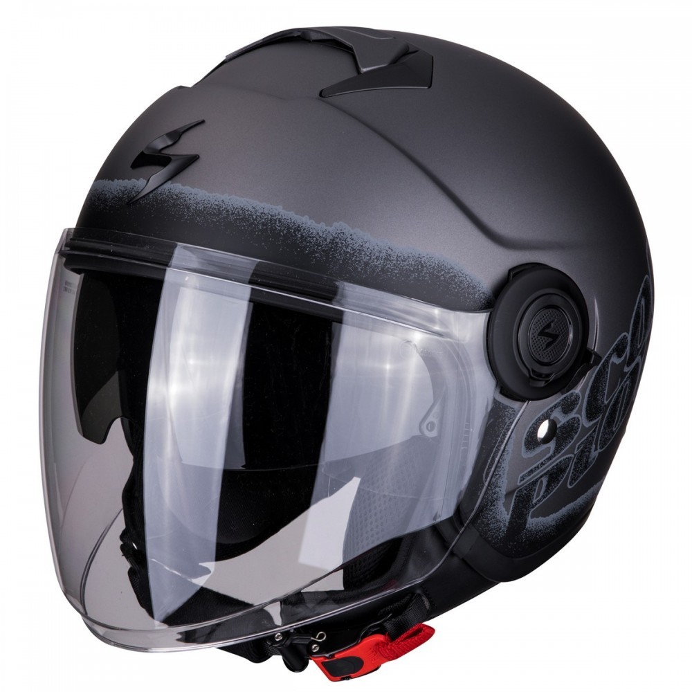 Casco Scorpion Exo City Blurr mat black silver helmet casque