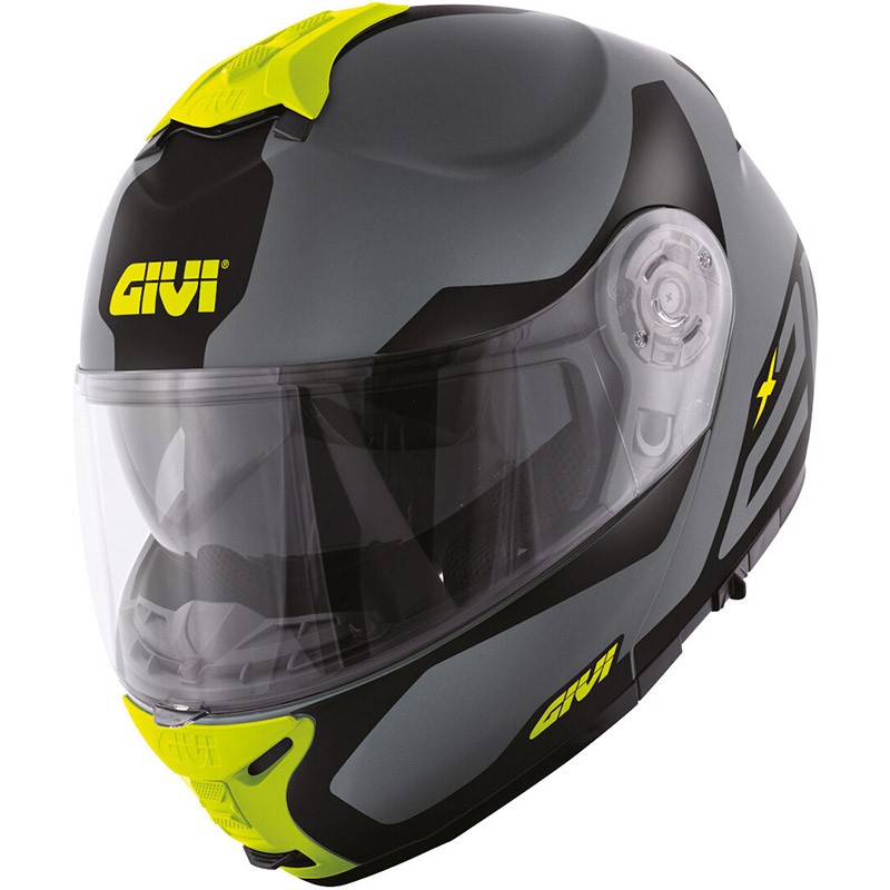 Casco modulare Givi X21 Spirit Grey black yellow fluo helmet casque