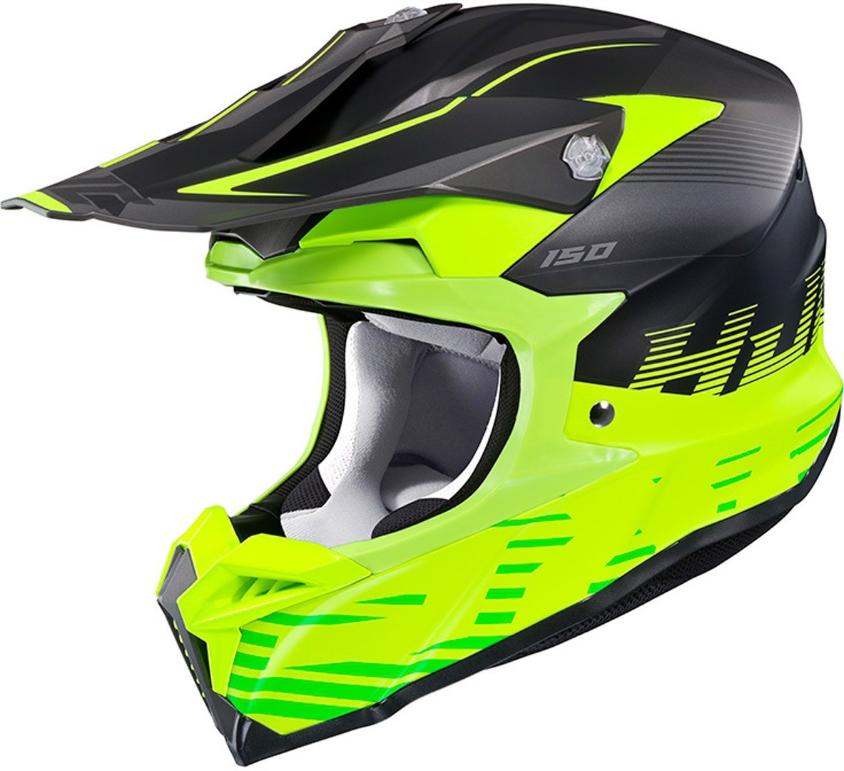 Casco moto cross Hjc I50 Fury MC3 nero giallo black yellow enduro offroad motard fibra fiber helmet casque