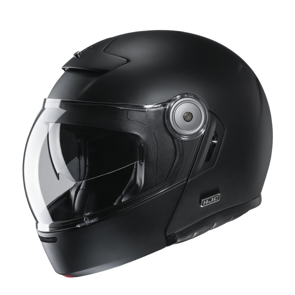 Casco modulare apribile fibra vintage Hjc V90 nero opaco black mat flip up fiber Helmet casque