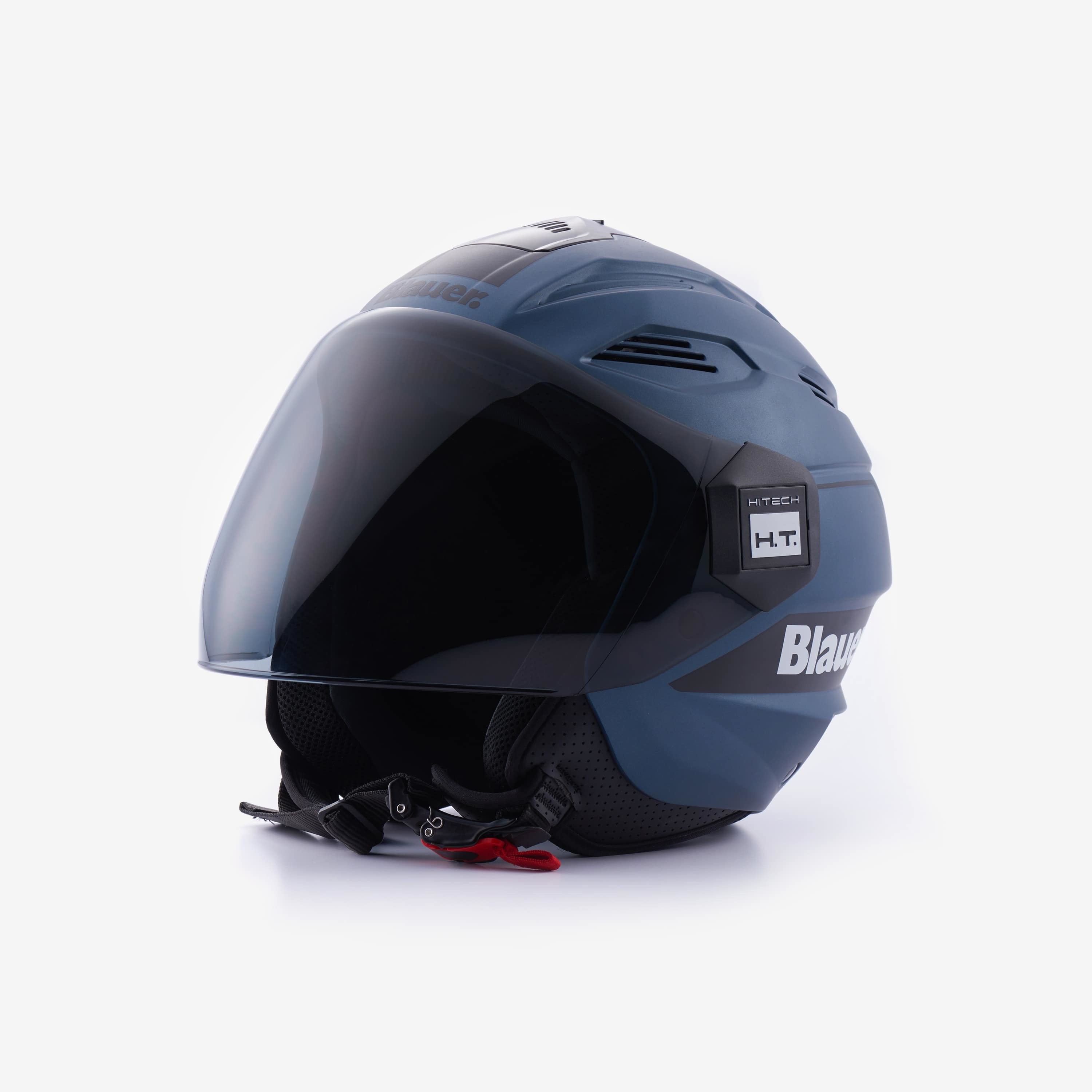 Casco jet Blauer Brat blu indigo nero black helmet casque