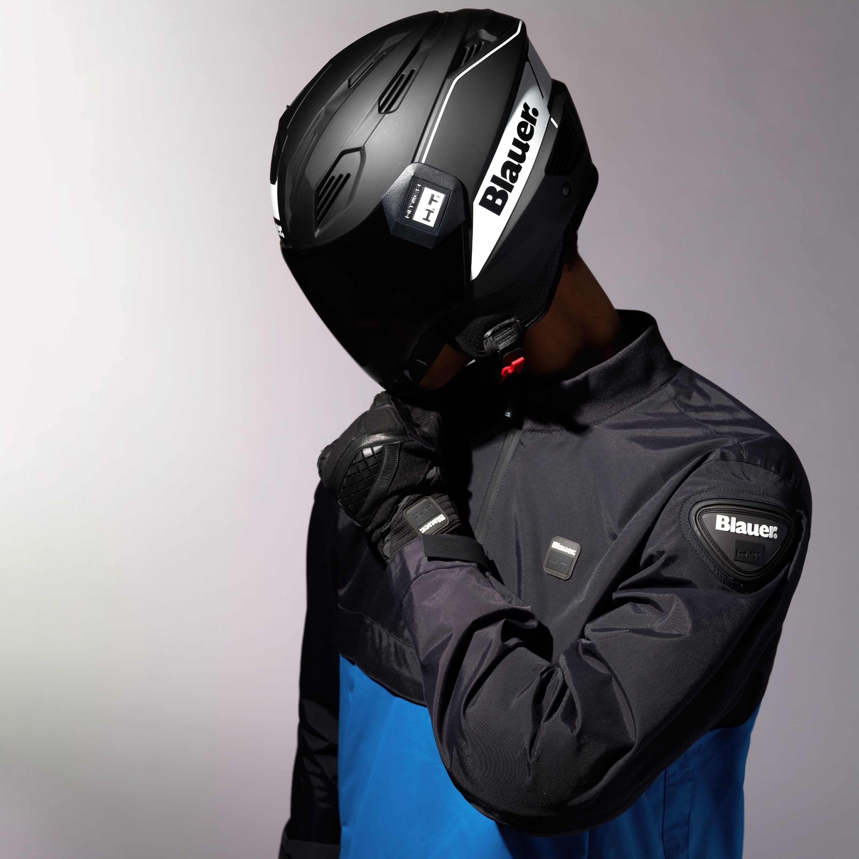 Casco Blauer Brat nero opaco bianco mat black white helmet casque