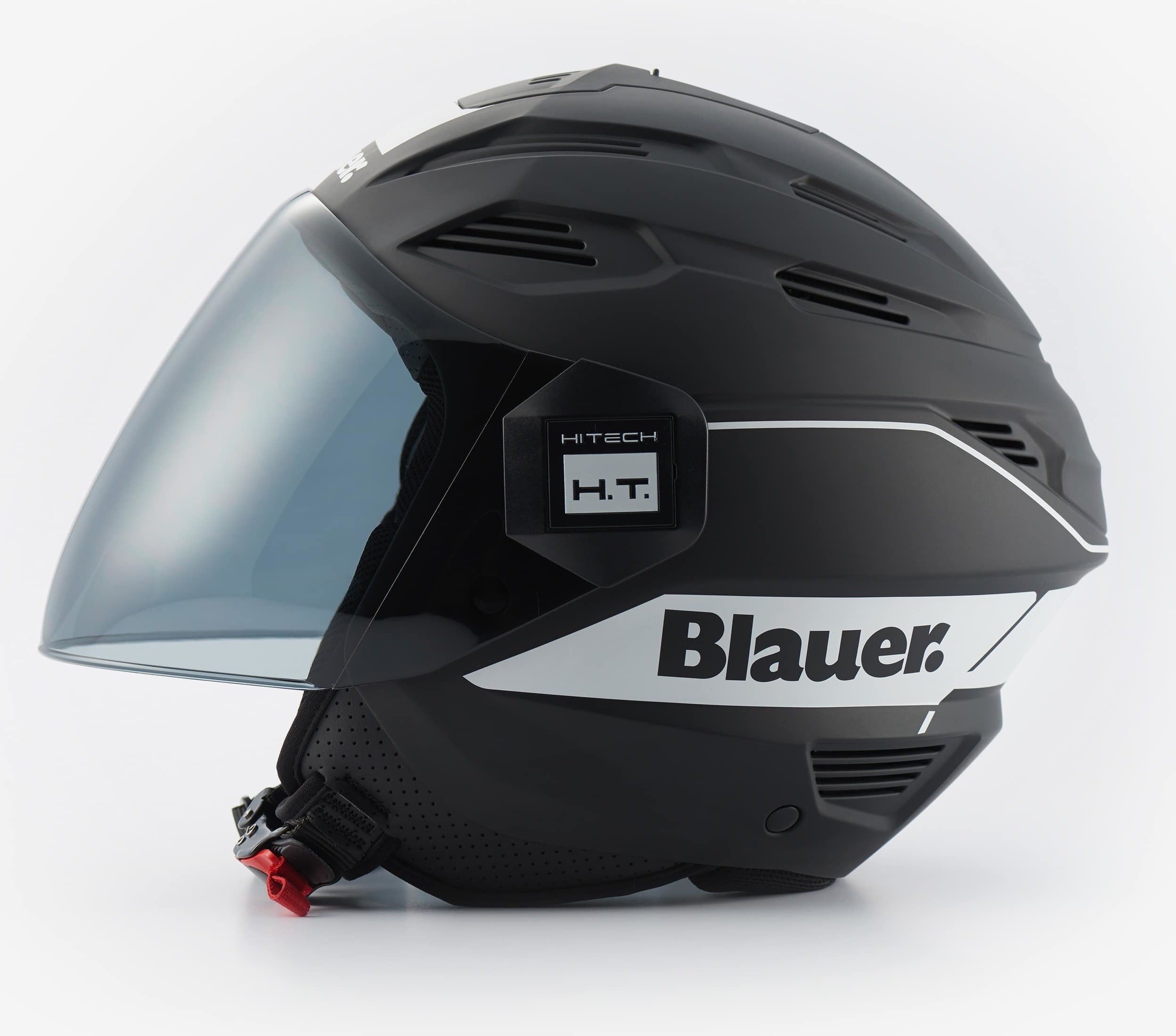 Casco Blauer Brat nero opaco bianco mat black white helmet casque