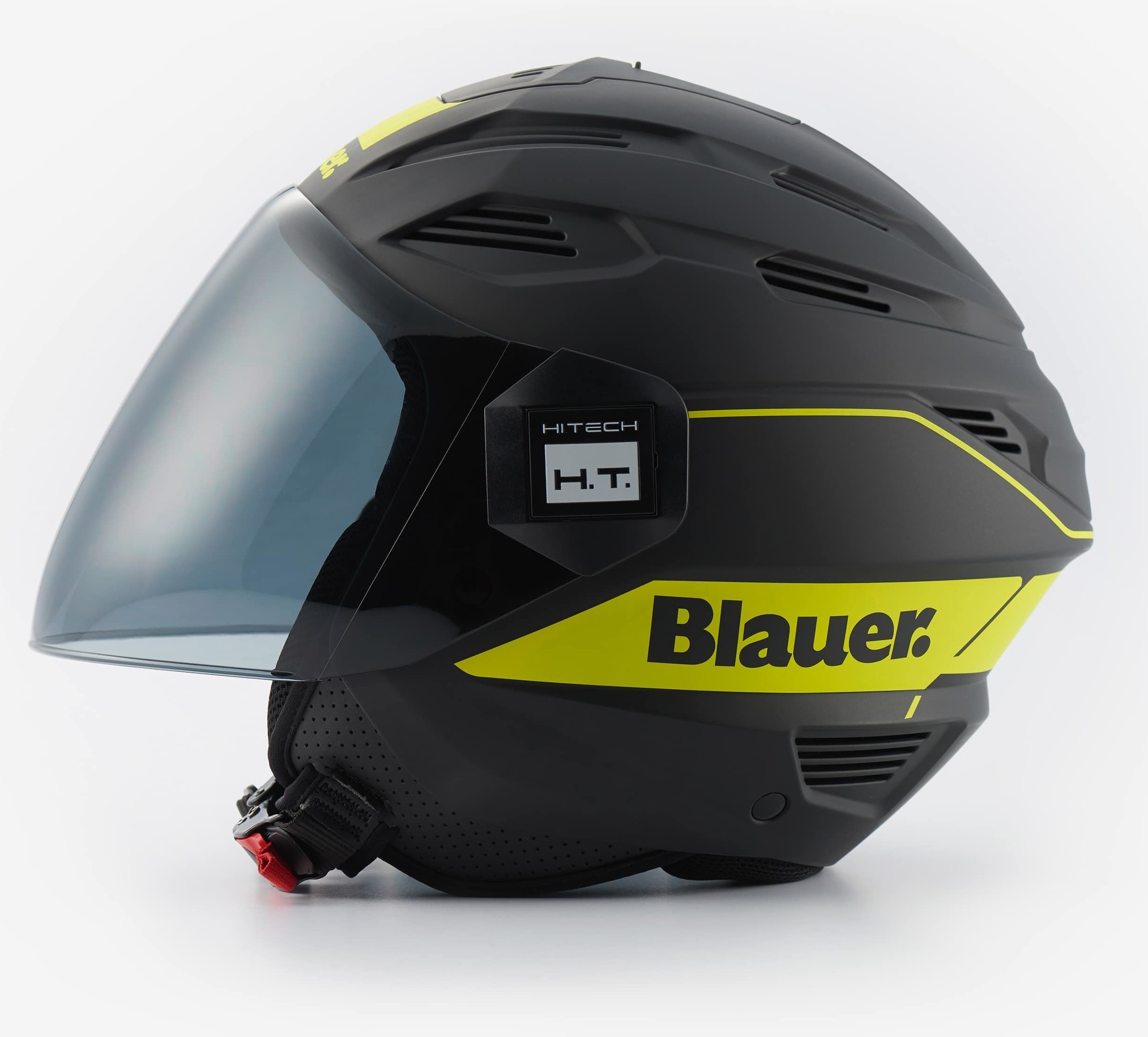 Casco jet Blauer Brat nero opaco giallo mat black yellow fluo helmet casque