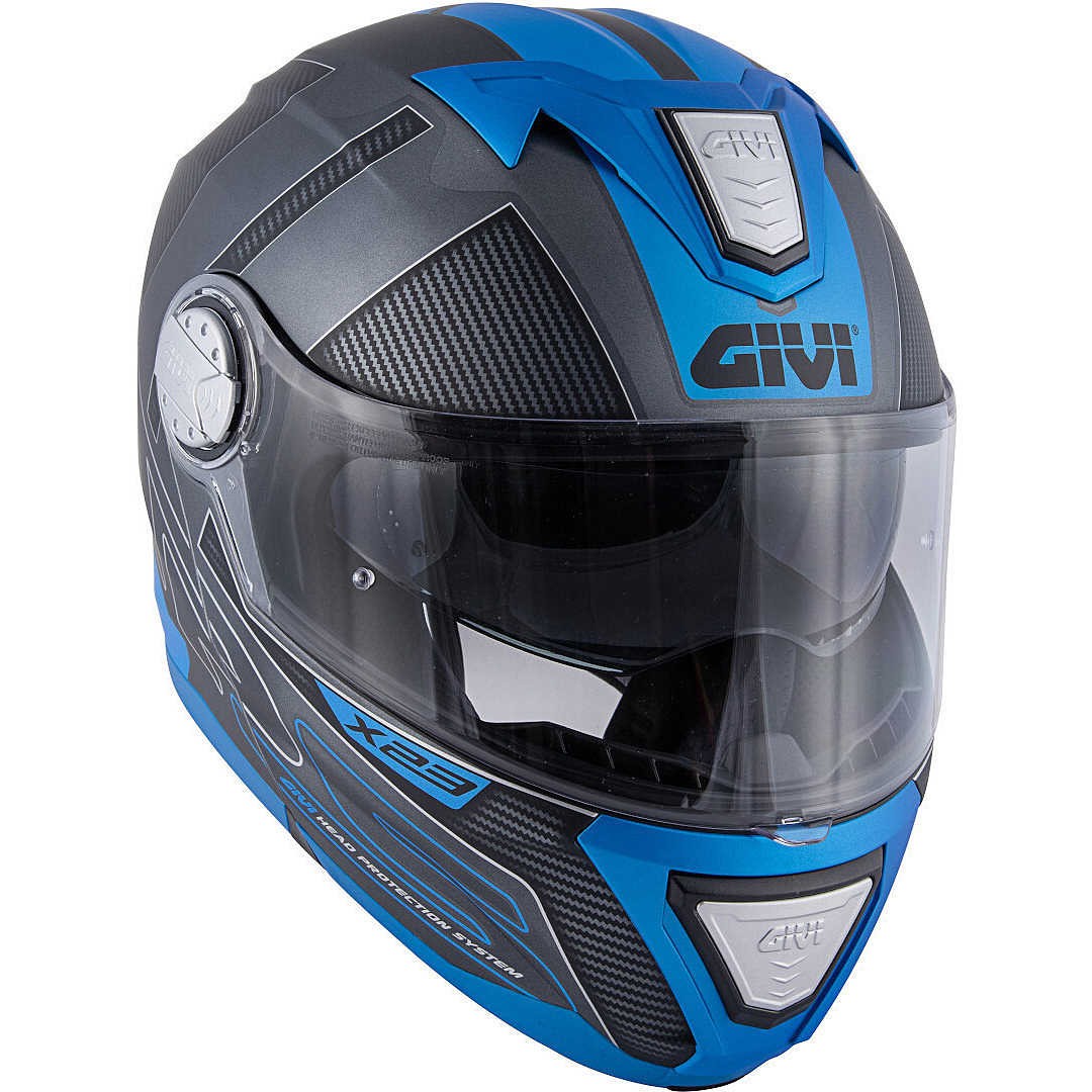 Casco apribile moto Givi X.23 Sydney Protect titanio opaco blu titanium black blu Flip up Helmet casque