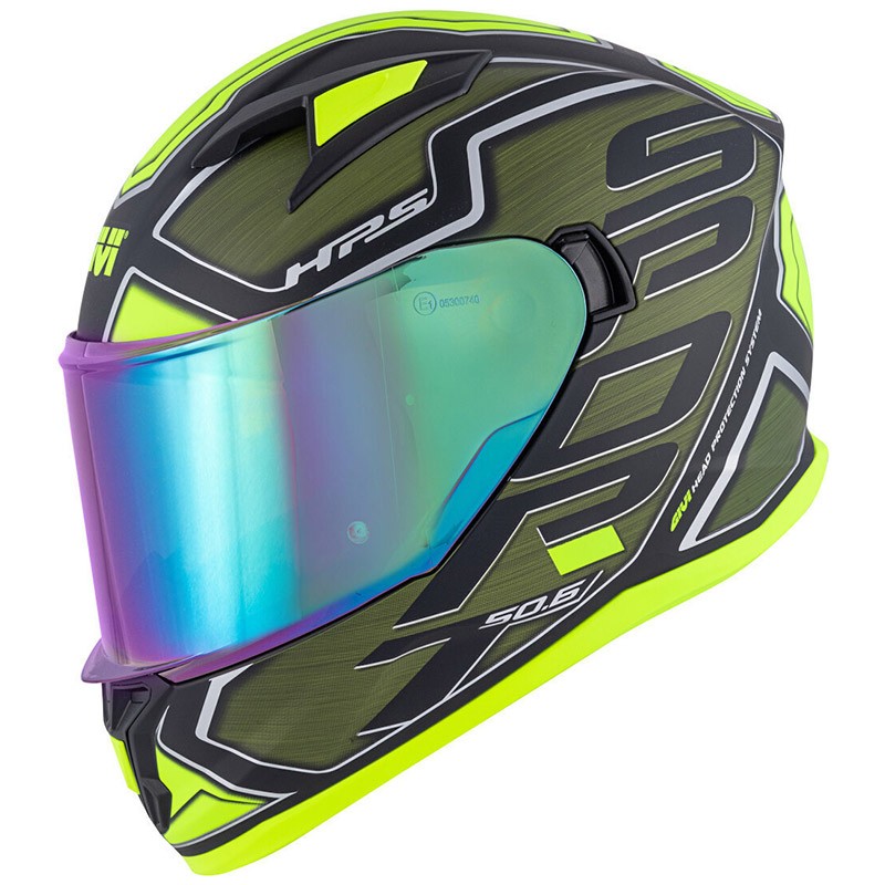 Casco integrale moto Givi 50-6 Sport Deep verde militare opaco giallo military green mat yellow Helmet casque