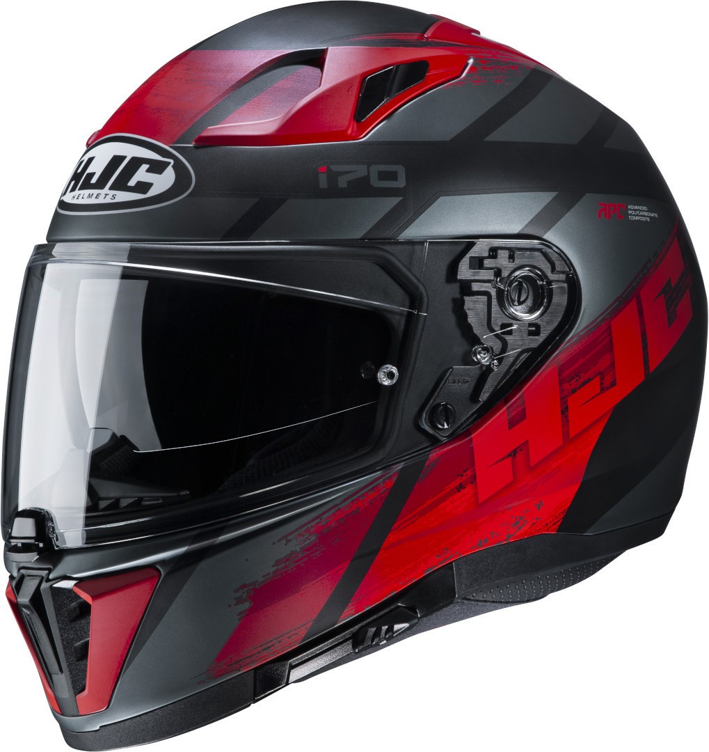 Casco integrale moto Hjc I70 Reden nero opaco rosso MC1sf black matt red helmet casque