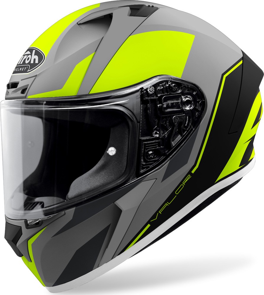 Casco integrale Airoh Valor Wings grey yellow mat helmet casque