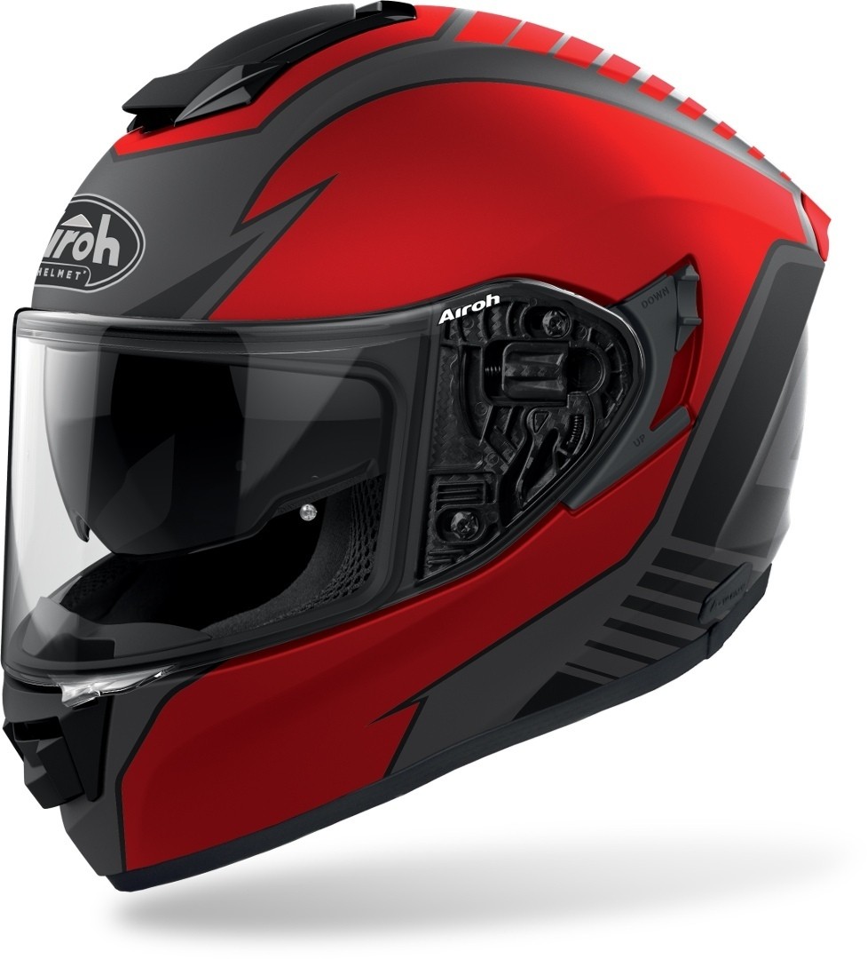 Casco integrale fibra moto Airoh St 501 Type rosso red helmet casque
