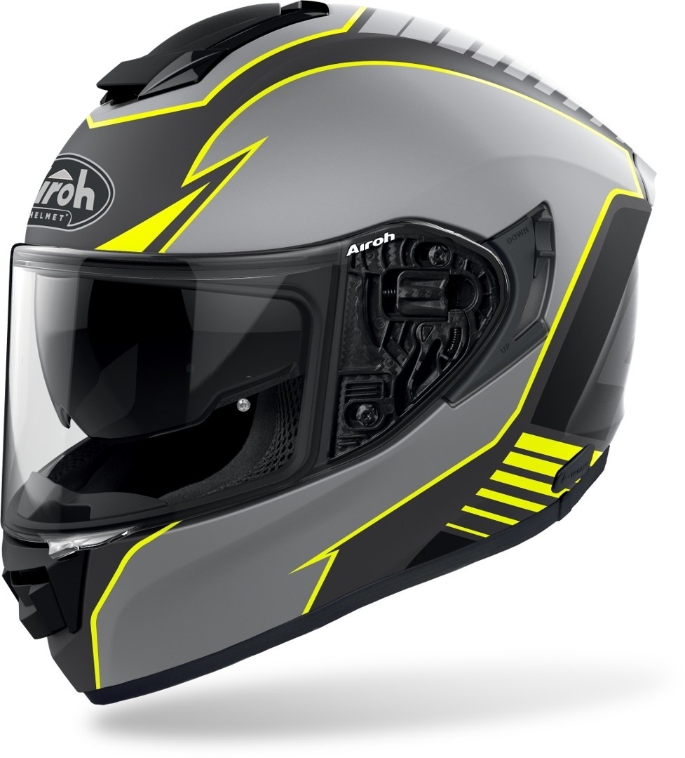 Casco integrale fibra moto Airoh St 501 Type grigio giallo grey yellow helmet casque