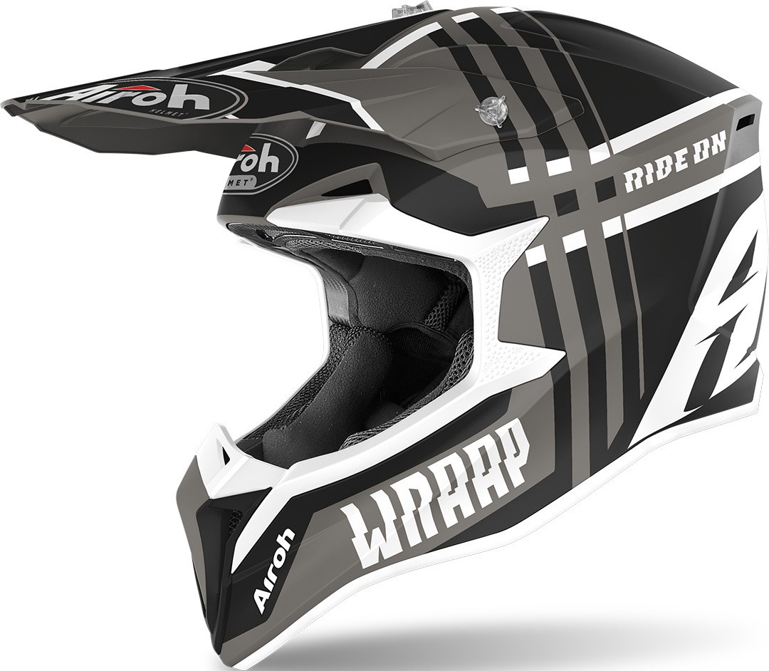 Casco moto cross enduro motard off road Airoh Wraap Broken antracite matt WRBR35 helmet casque