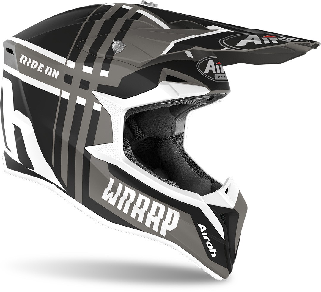 Casco moto cross enduro motard off road Airoh Wraap Broken antracite matt WRBR35 helmet casque