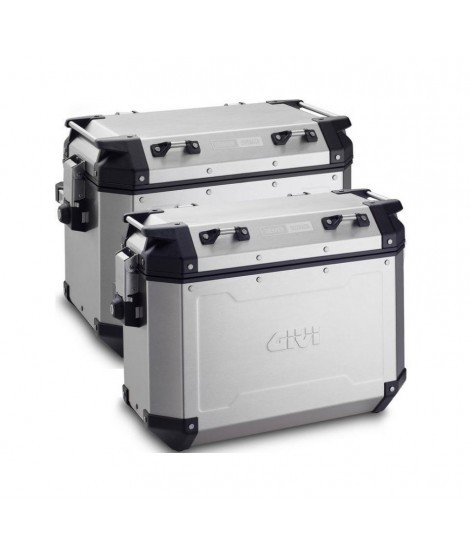 Coppia Valigie laterali Givi OBKN48APACK2 Trekker Outback Black Line alluminio 48 lt side cases alluminium