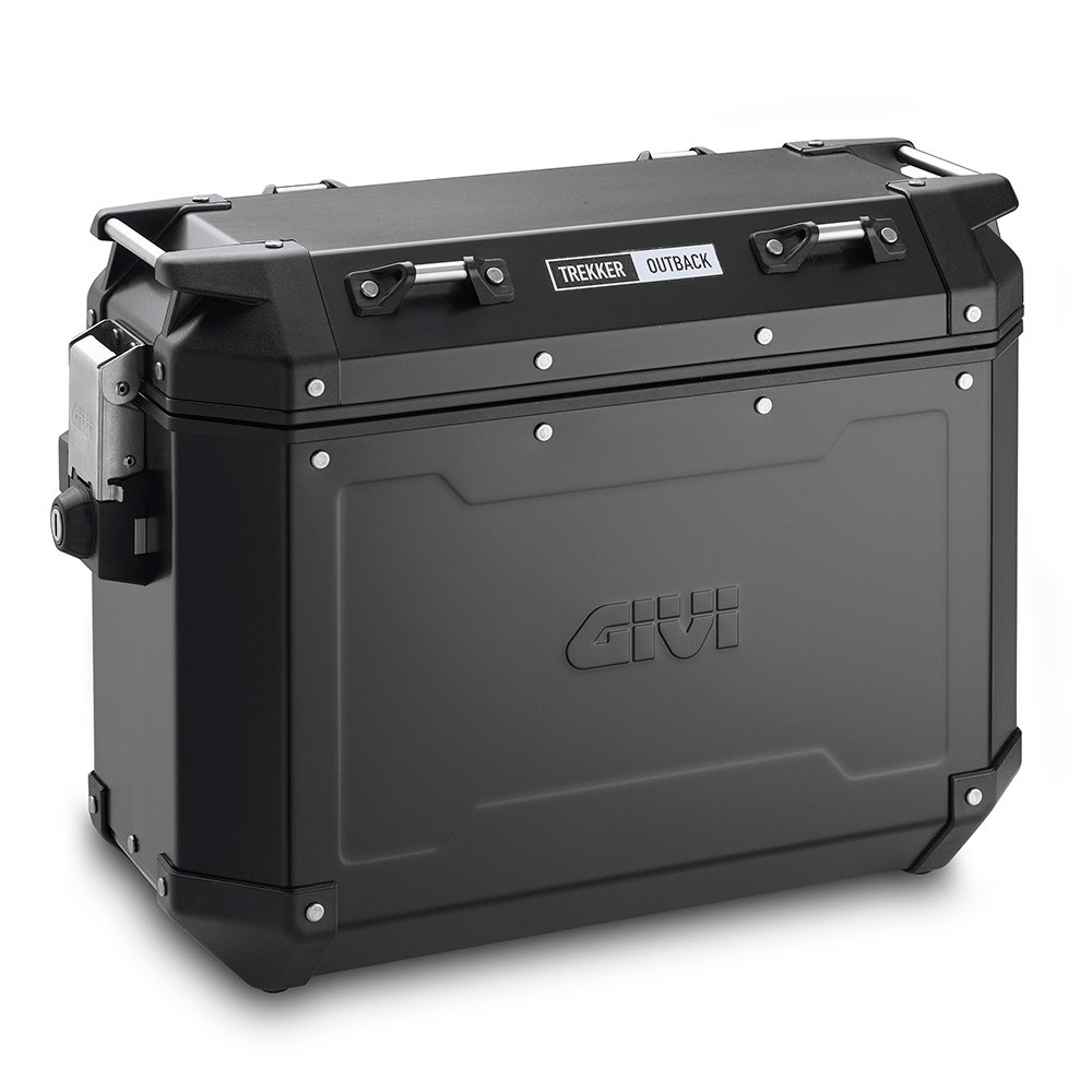 Valigia laterale destra Givi OBKN37BR Trekker Outback Black Line alluminio verniciato nero, 37 lt side bag