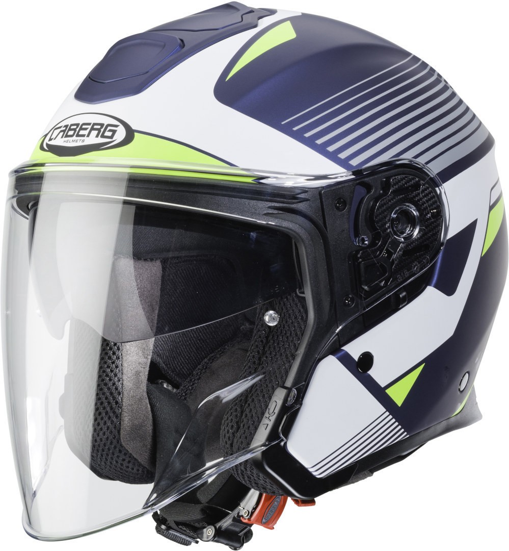 Casco Caberg Flyon Rio blu matt white yellow helmet