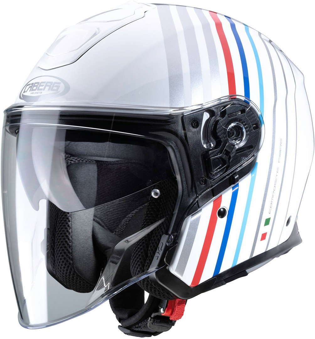 Casco Caberg Flyon Bakari bianco ross blu white red helmet casque