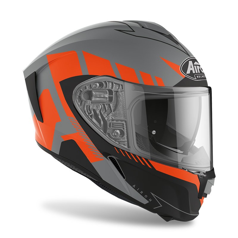 Casco integrale moto Airoh Spark Rise nero arancione opaco black orange matt helmet casque