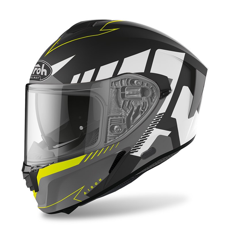 Airoh Spark Rise nero opaco giallo fluo yellow black matt helmet casque