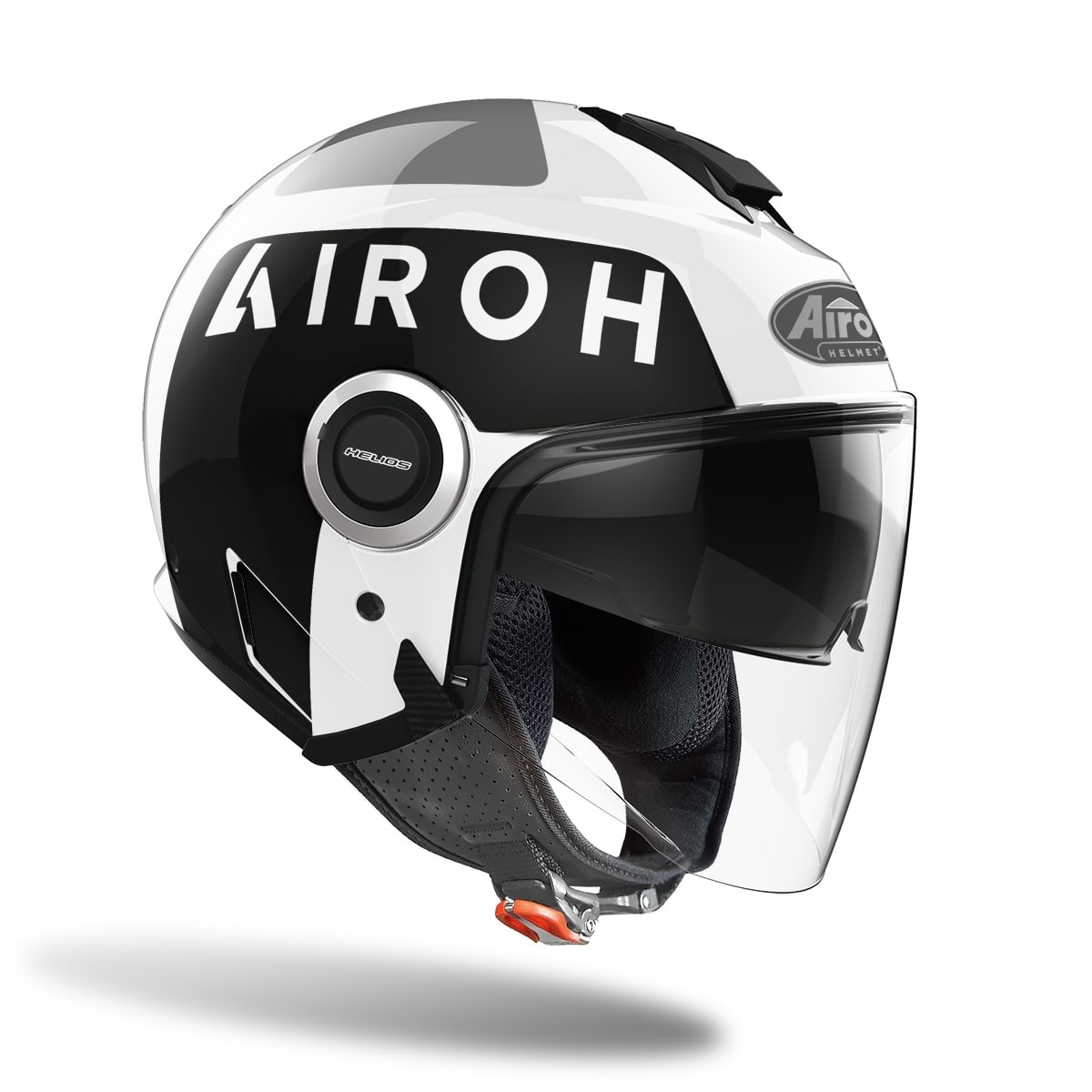 Casco jet Airoh Helios UP bianco nero white black helmet casque